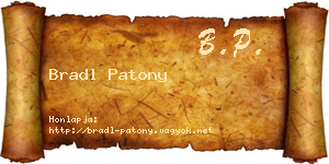 Bradl Patony névjegykártya